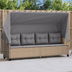 VidaXL 368338 sedia da esterno Salone Seduta imbottita Rattan sintetico, Acciaio Grigio