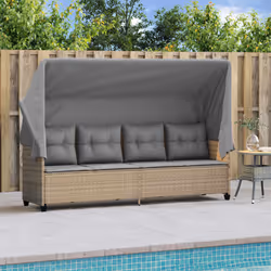 VidaXL 368338 sedia da esterno Salone Seduta imbottita Rattan sintetico, Acciaio Grigio