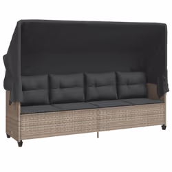 VidaXL 368340, Salone, Seduta imbottita, Rattan sintetico, Acciaio, Grigio, 110 kg, 2 m