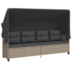 VidaXL 368340 sedia da esterno Salone Seduta imbottita Rattan sintetico, Acciaio Grigio