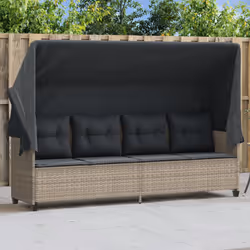 VidaXL 368340 sedia da esterno Salone Seduta imbottita Rattan sintetico, Acciaio Grigio