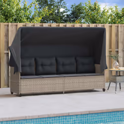 VidaXL 368340 sedia da esterno Salone Seduta imbottita Rattan sintetico, Acciaio Grigio