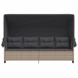 VidaXL 368340 sedia da esterno Salone Seduta imbottita Rattan sintetico, Acciaio Grigio - Vista aggiuntiva 5