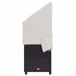 VidaXL 368344 sedia da esterno Salone Seduta imbottita Rattan sintetico, Acciaio Crema, Bianco - Vista aggiuntiva 7