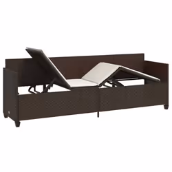 VidaXL 368345 sedia da esterno Salone Seduta imbottita Rattan sintetico, Acciaio Crema, Bianco - Vista aggiuntiva 4
