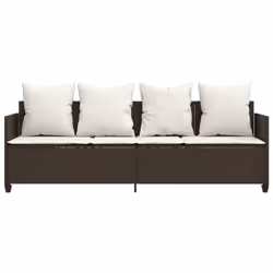VidaXL 368345 sedia da esterno Salone Seduta imbottita Rattan sintetico, Acciaio Crema, Bianco - Vista aggiuntiva 5
