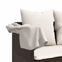 VidaXL 368345 sedia da esterno Salone Seduta imbottita Rattan sintetico, Acciaio Crema, Bianco - Vista aggiuntiva 8