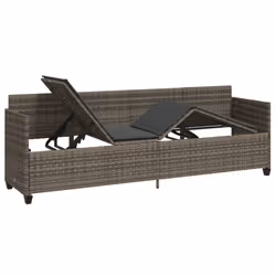 VidaXL 368346 sedia da esterno Salone Seduta imbottita Rattan sintetico, Acciaio Grigio - Vista aggiuntiva 4
