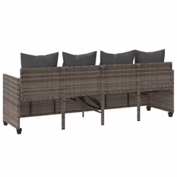 VidaXL 368346 sedia da esterno Salone Seduta imbottita Rattan sintetico, Acciaio Grigio - Vista aggiuntiva 7