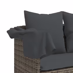 VidaXL 368346 sedia da esterno Salone Seduta imbottita Rattan sintetico, Acciaio Grigio - Vista aggiuntiva 8