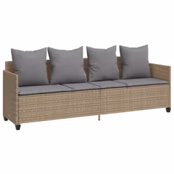 VidaXL 368347, Salone, Seduta imbottita, Rattan sintetico, Acciaio, Grigio, 110 kg, 2040 mm