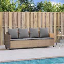 VidaXL 368347 sedia da esterno Salone Seduta imbottita Rattan sintetico, Acciaio Grigio