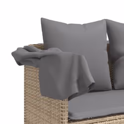 VidaXL 368347 sedia da esterno Salone Seduta imbottita Rattan sintetico, Acciaio Grigio - Vista aggiuntiva 8