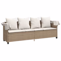 VidaXL 368348 sedia da esterno Salone Seduta imbottita Rattan sintetico, Acciaio Crema, Bianco - Vista aggiuntiva 4