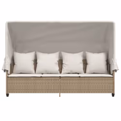 VidaXL 368348 sedia da esterno Salone Seduta imbottita Rattan sintetico, Acciaio Crema, Bianco - Vista aggiuntiva 6