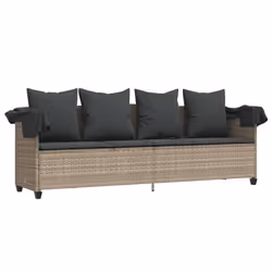 VidaXL 368349 sedia da esterno Salone Seduta imbottita Rattan sintetico, Acciaio Grigio - Vista aggiuntiva 4