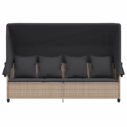VidaXL 368349 sedia da esterno Salone Seduta imbottita Rattan sintetico, Acciaio Grigio - Vista aggiuntiva 6