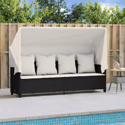 VidaXL 368353 sedia da esterno Salone Seduta imbottita Rattan sintetico, Acciaio Crema, Bianco