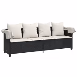 VidaXL 368353 sedia da esterno Salone Seduta imbottita Rattan sintetico, Acciaio Crema, Bianco - Vista aggiuntiva 4
