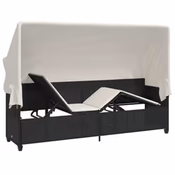 VidaXL 368353 sedia da esterno Salone Seduta imbottita Rattan sintetico, Acciaio Crema, Bianco - Vista aggiuntiva 5