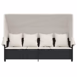 VidaXL 368353 sedia da esterno Salone Seduta imbottita Rattan sintetico, Acciaio Crema, Bianco - Vista aggiuntiva 6
