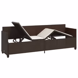VidaXL 368354 sedia da esterno Salone Seduta imbottita Rattan sintetico, Acciaio Crema, Bianco - Vista aggiuntiva 4