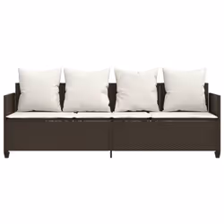 VidaXL 368354 sedia da esterno Salone Seduta imbottita Rattan sintetico, Acciaio Crema, Bianco - Vista aggiuntiva 5