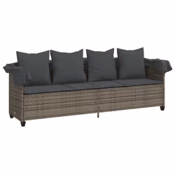 VidaXL 368355 sedia da esterno Salone Seduta imbottita Rattan sintetico, Acciaio Grigio - Vista aggiuntiva 4
