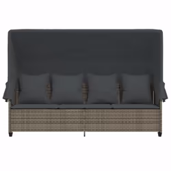 VidaXL 368355 sedia da esterno Salone Seduta imbottita Rattan sintetico, Acciaio Grigio - Vista aggiuntiva 6