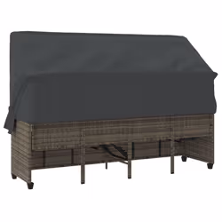 VidaXL 368355 sedia da esterno Salone Seduta imbottita Rattan sintetico, Acciaio Grigio - Vista aggiuntiva 8