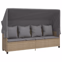 VidaXL 368356, Salone, Seduta imbottita, Rattan sintetico, Acciaio, Grigio, 110 kg, 2 m