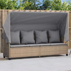 VidaXL 368356 sedia da esterno Salone Seduta imbottita Rattan sintetico, Acciaio Grigio