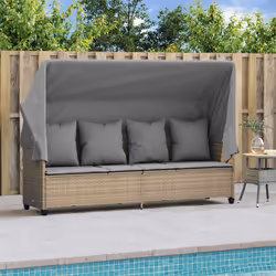 VidaXL 368356 sedia da esterno Salone Seduta imbottita Rattan sintetico, Acciaio Grigio