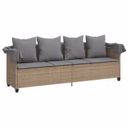 VidaXL 368356 sedia da esterno Salone Seduta imbottita Rattan sintetico, Acciaio Grigio - Vista aggiuntiva 4