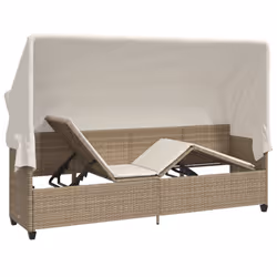 VidaXL 368357 sedia da esterno Salone Seduta imbottita Rattan sintetico, Acciaio Crema, Bianco - Vista aggiuntiva 5