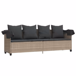 VidaXL 368358 sedia da esterno Salone Seduta imbottita Rattan sintetico, Acciaio Grigio - Vista aggiuntiva 4