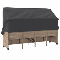 VidaXL 368358 sedia da esterno Salone Seduta imbottita Rattan sintetico, Acciaio Grigio - Vista aggiuntiva 8