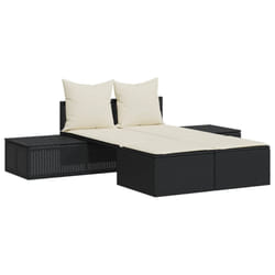 VidaXL 368389 sedia da esterno Salone Seduta imbottita Rattan sintetico, Acciaio Crema, Bianco