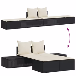 VidaXL 368389 sedia da esterno Salone Seduta imbottita Rattan sintetico, Acciaio Crema, Bianco