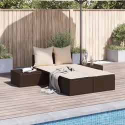 VidaXL 368390 sedia da esterno Salone Seduta imbottita Rattan sintetico, Acciaio Crema, Bianco