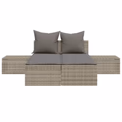 VidaXL 368391 sedia da esterno Salone Seduta imbottita Rattan sintetico, Acciaio Grigio - Vista aggiuntiva 4