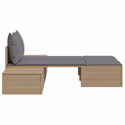 VidaXL 368392 sedia da esterno Salone Seduta imbottita Rattan sintetico, Acciaio Grigio - Vista aggiuntiva 5