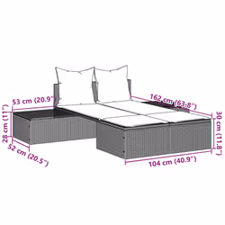 VidaXL 368392 sedia da esterno Salone Seduta imbottita Rattan sintetico, Acciaio Grigio - Vista aggiuntiva 8