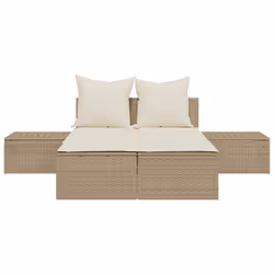 VidaXL 368393 sedia da esterno Salone Seduta imbottita Rattan sintetico, Acciaio Crema, Bianco - Vista aggiuntiva 4