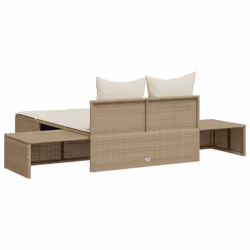 VidaXL 368393 sedia da esterno Salone Seduta imbottita Rattan sintetico, Acciaio Crema, Bianco - Vista aggiuntiva 6