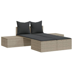VidaXL 368394 sedia da esterno Salone Seduta imbottita Rattan sintetico, Acciaio Grigio