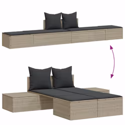VidaXL 368394 sedia da esterno Salone Seduta imbottita Rattan sintetico, Acciaio Grigio