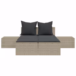 VidaXL 368394 sedia da esterno Salone Seduta imbottita Rattan sintetico, Acciaio Grigio - Vista aggiuntiva 4
