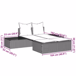 VidaXL 368394 sedia da esterno Salone Seduta imbottita Rattan sintetico, Acciaio Grigio - Vista aggiuntiva 8