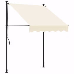 vidaXL Tenda da Sole Retrattile Crema 200x115 cm in Tessuto e Acciaio - Vista aggiuntiva 2